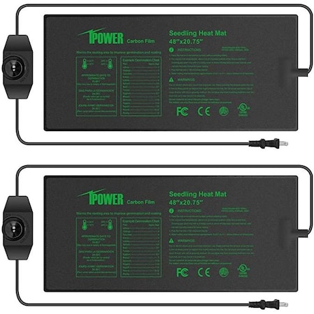 Ipower 48" x 20.75" Carbon Film Seeding Heat Mat with Temperature Adjustable Controller, 2 Pack, 2PK GLHTMTPROLADJX2